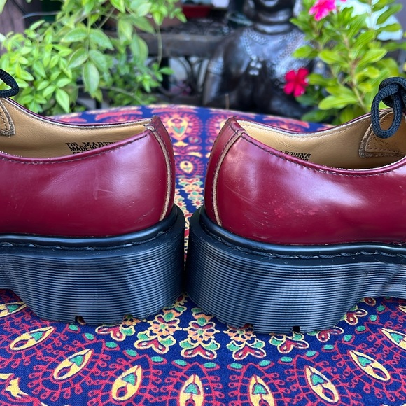 🏴󠁧󠁢󠁥󠁮󠁧󠁿 Vintage MIE Dr. Martens Red Tunnel Eye Platform Oxfords UK 4 - Picture 13 of 17